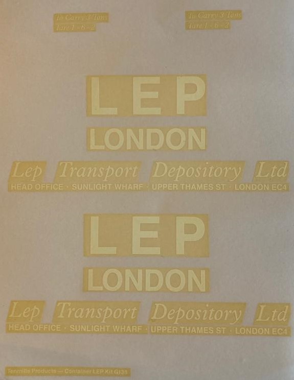 FURNITURE CONTAINER (LEP LONDON) TRANSFERS